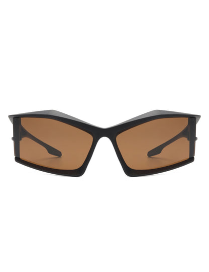 Halo - Futuristic Geometric Rectangle Fashion Sunglasses-3