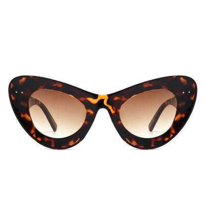 Luminara - Retro Round Cat Eye Women Fashion Sunglasses-1