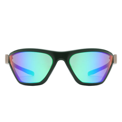 Luminize - Square Mirrored Wrap Around Sport Sunglasses-1
