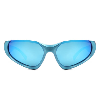 Dazzling - Retro Rectangle Wrap Around Fashion Sunglasses-1