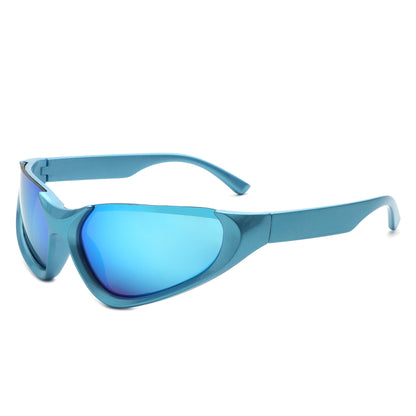 Dazzling - Retro Rectangle Wrap Around Fashion Sunglasses-0