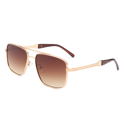 Drift - Square Flat Top Tinted Brow-Bar Fashion Sunglasses-0