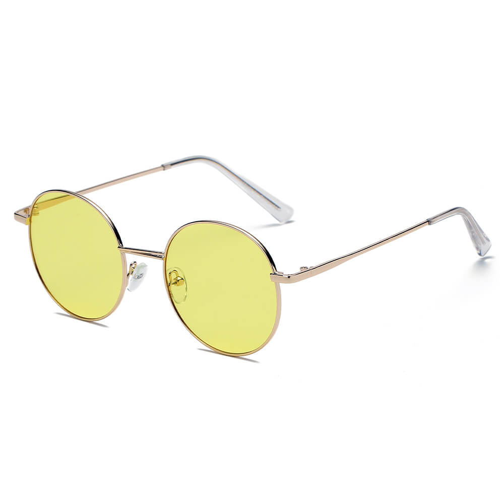 GENEVA | Retro Vintage Metal Round Oval Circle Sunglasses-5