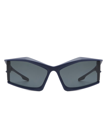Halo - Futuristic Geometric Rectangle Fashion Sunglasses-4