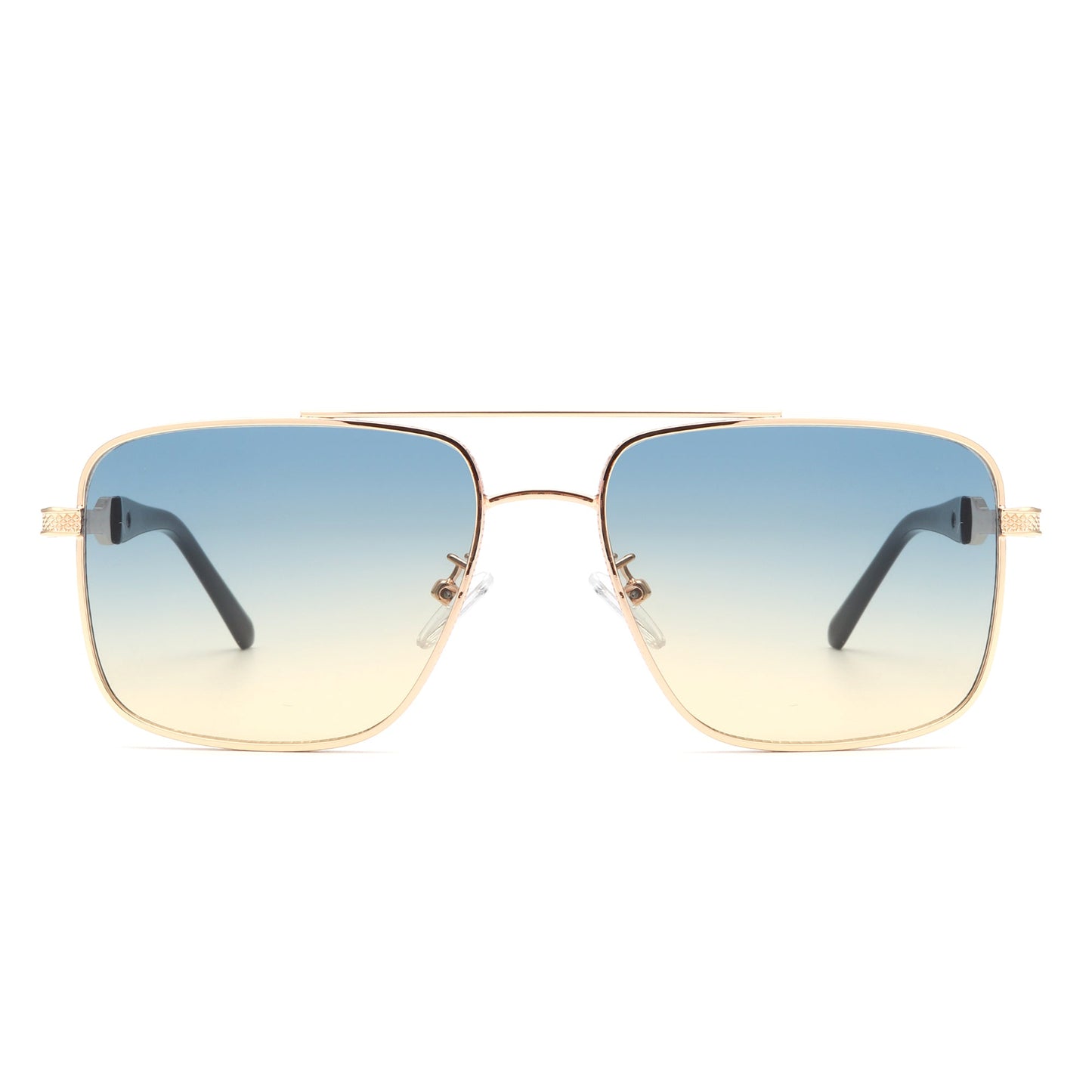Drift - Square Flat Top Tinted Brow-Bar Fashion Sunglasses-4