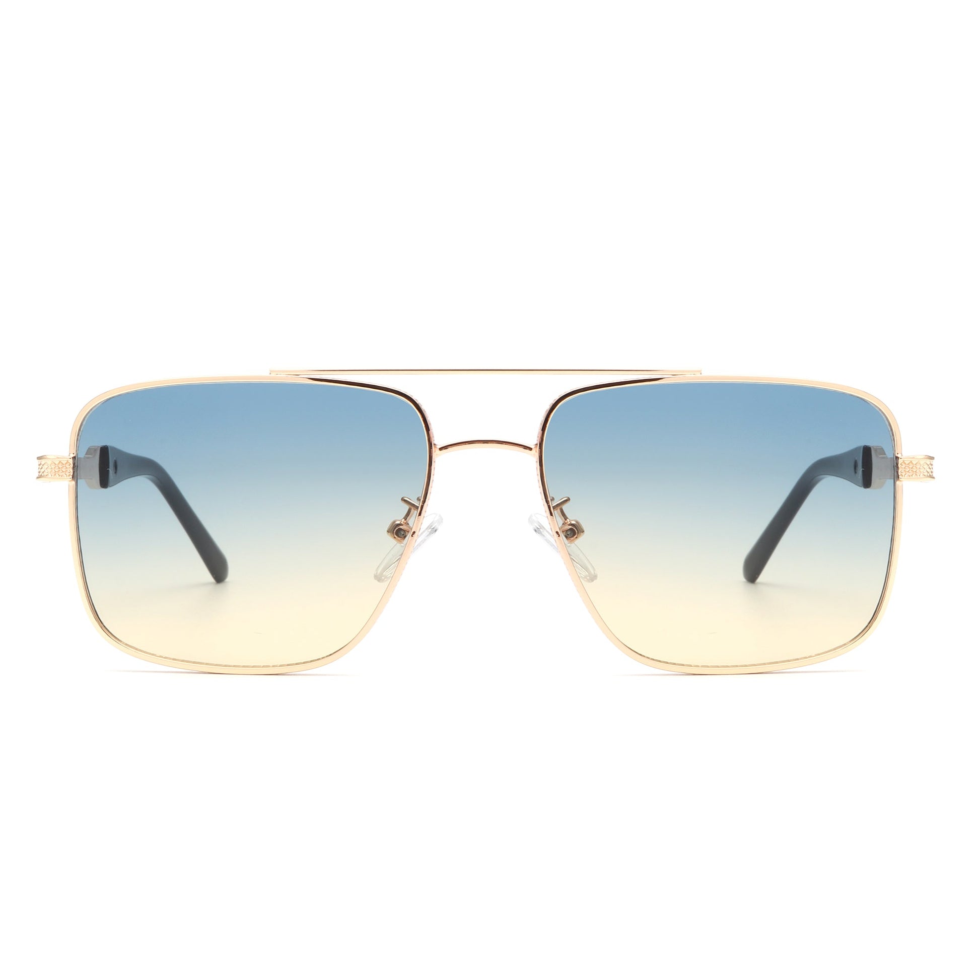 Drift - Square Flat Top Tinted Brow-Bar Fashion Sunglasses-4