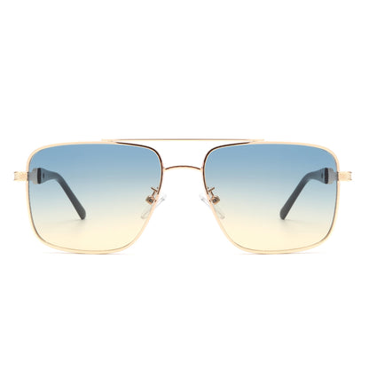 Drift - Square Flat Top Tinted Brow-Bar Fashion Sunglasses-4