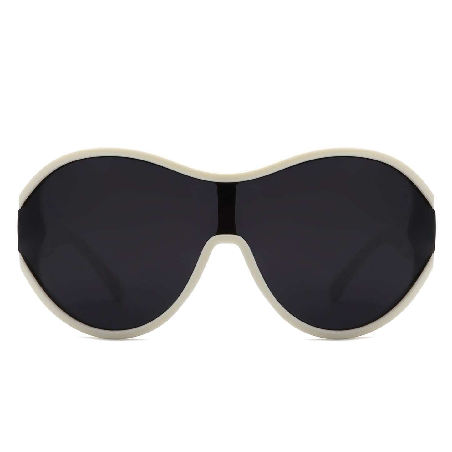Gwyneth - Retro Oversized Oval Curved Round Sunglasses-4