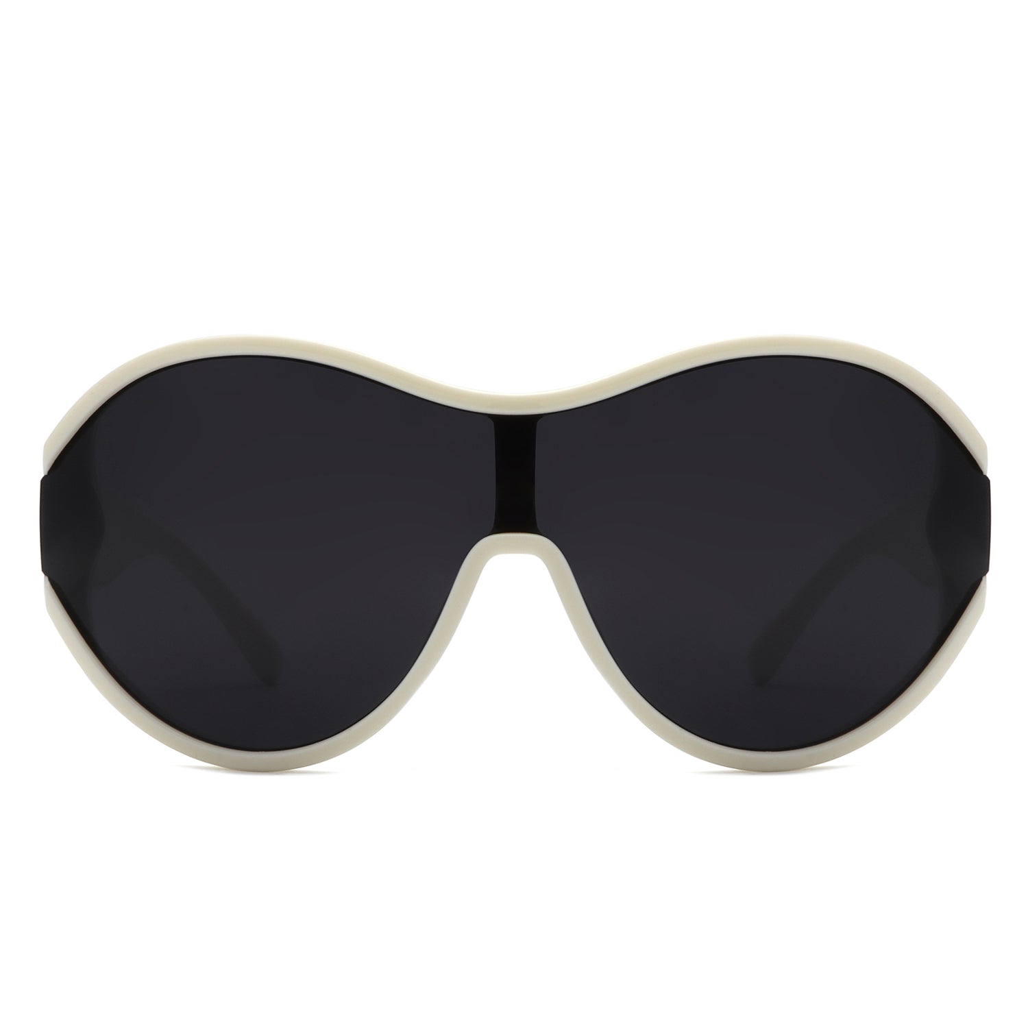 Gwyneth - Retro Oversized Oval Curved Round Sunglasses-4