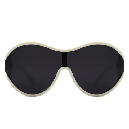 Gwyneth - Retro Oversized Oval Curved Round Sunglasses-4