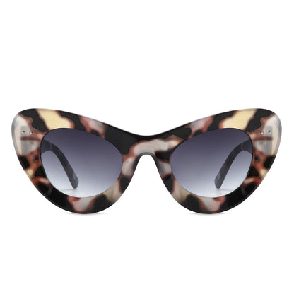 Luminara - Retro Round Cat Eye Women Fashion Sunglasses-4