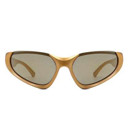 Dazzling - Retro Rectangle Wrap Around Fashion Sunglasses-4