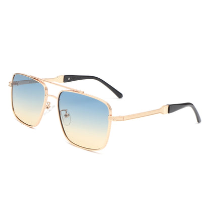 Drift - Square Flat Top Tinted Brow-Bar Fashion Sunglasses-5