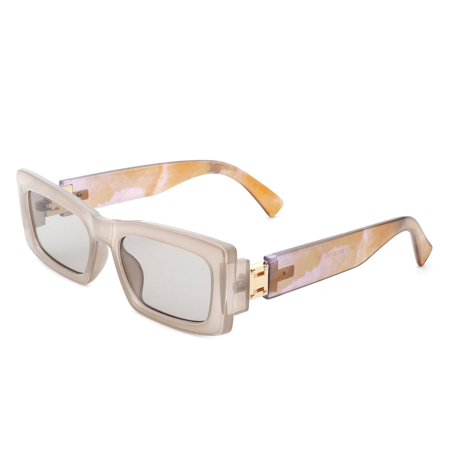 Illumyne - Retro Narrow Rectangle Flat Top Slim Fashion Sunglasses-5