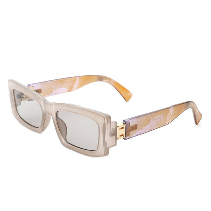 Illumyne - Retro Narrow Rectangle Flat Top Slim Fashion Sunglasses-5