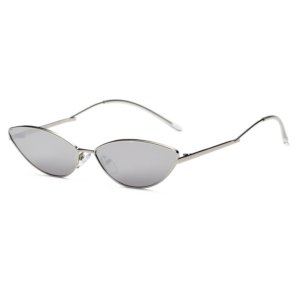 FLINT | Small True Retro Vintage Slim Metal Sunglasses-5