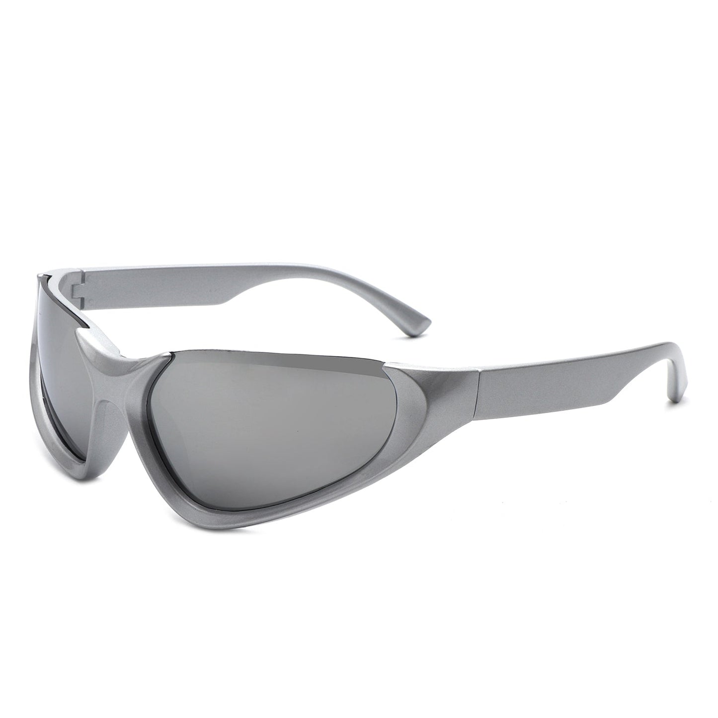 Dazzling - Retro Rectangle Wrap Around Fashion Sunglasses-7