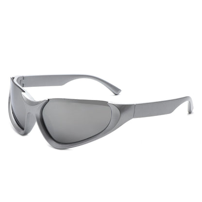 Dazzling - Retro Rectangle Wrap Around Fashion Sunglasses-7