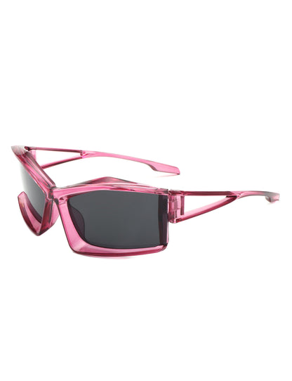 Halo - Futuristic Geometric Rectangle Fashion Sunglasses-7