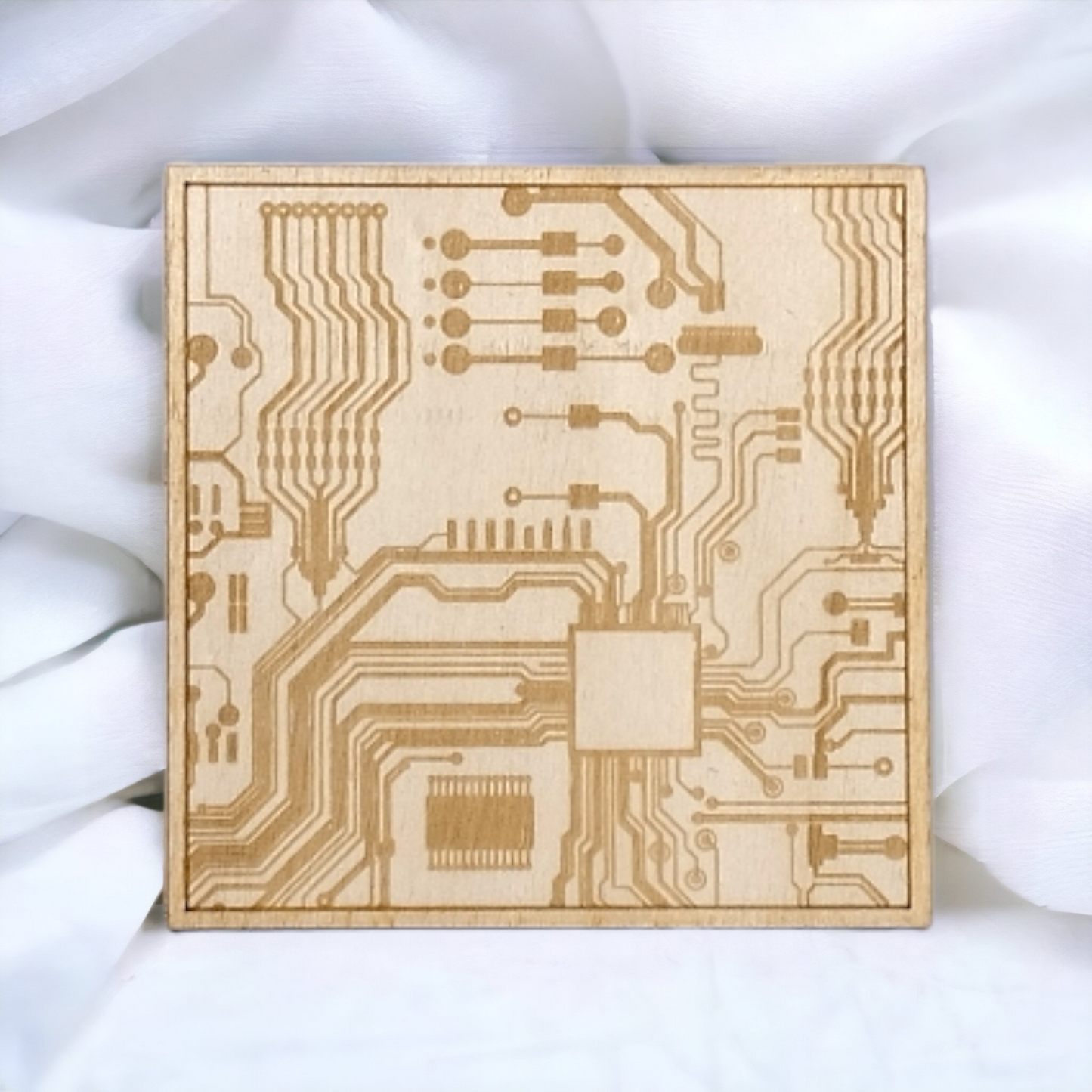 Circuit Board Wooden Coasters - Handmade Gift - Housewarming - Wood Kitchenware-0