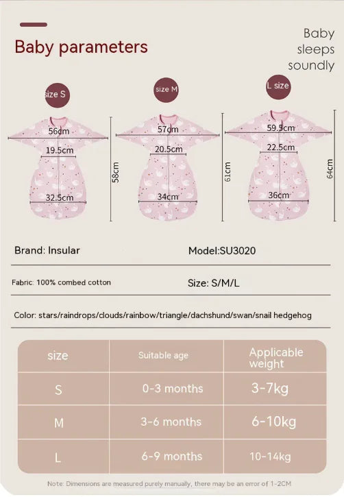 Cotton Anti-Startle Baby Sleeping Bag
