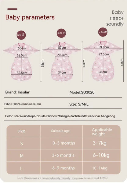 Cotton Anti-Startle Baby Sleeping Bag