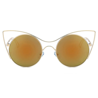 GERING | Women Round High Pointed Cat Eye Sunglasses-1