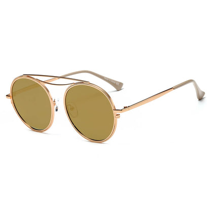 FAIRFAX | Polarized Circle Round Brow-Bar Fashion Sunglasses-6