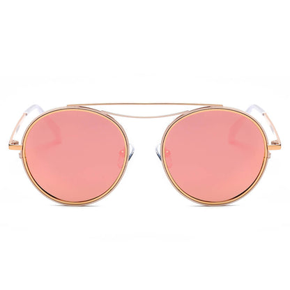 FAIRFAX | Polarized Circle Round Brow-Bar Fashion Sunglasses-3