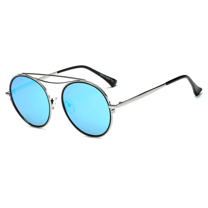 FAIRFAX | Polarized Circle Round Brow-Bar Fashion Sunglasses-7