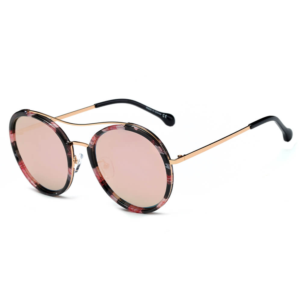 EMPORIA | Retro Polarized Lens Circle Round Sunglasses-6