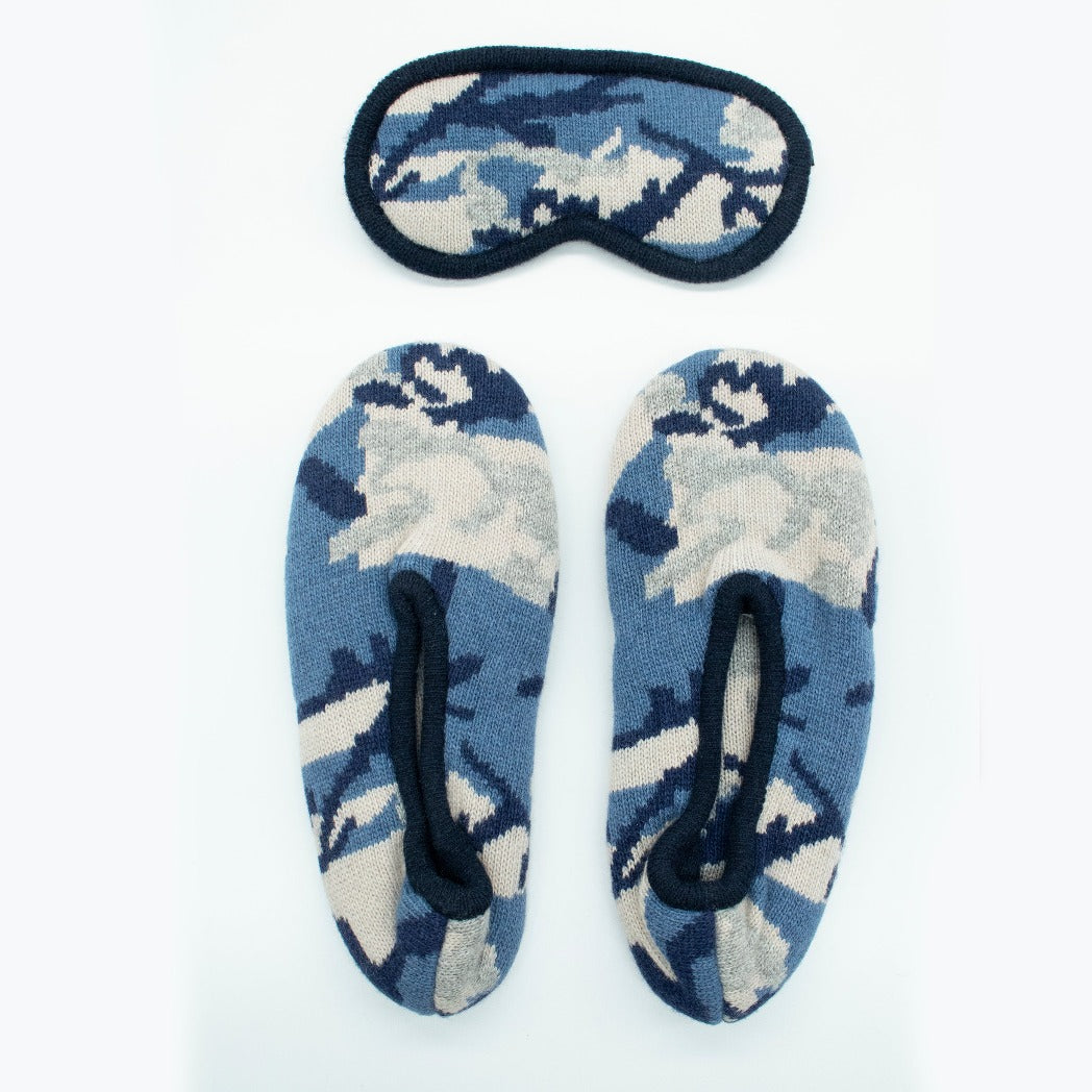 CAMOUFLAGE SLIPPERS AND MASK SET-0