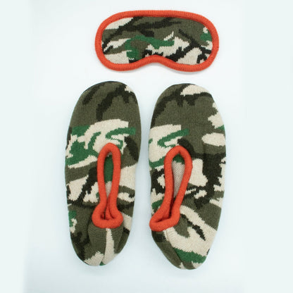 CAMOUFLAGE SLIPPERS AND MASK SET-2