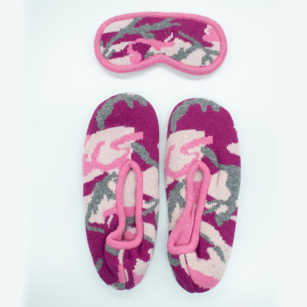 CAMOUFLAGE SLIPPERS AND MASK SET-4