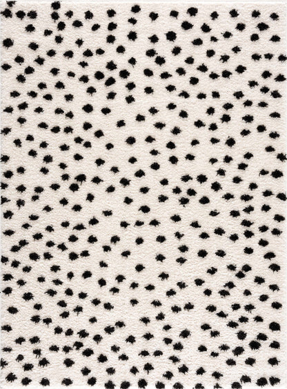Cansu Black & White Dotted Area Rug-1