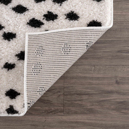 Cansu Black & White Dotted Area Rug-4