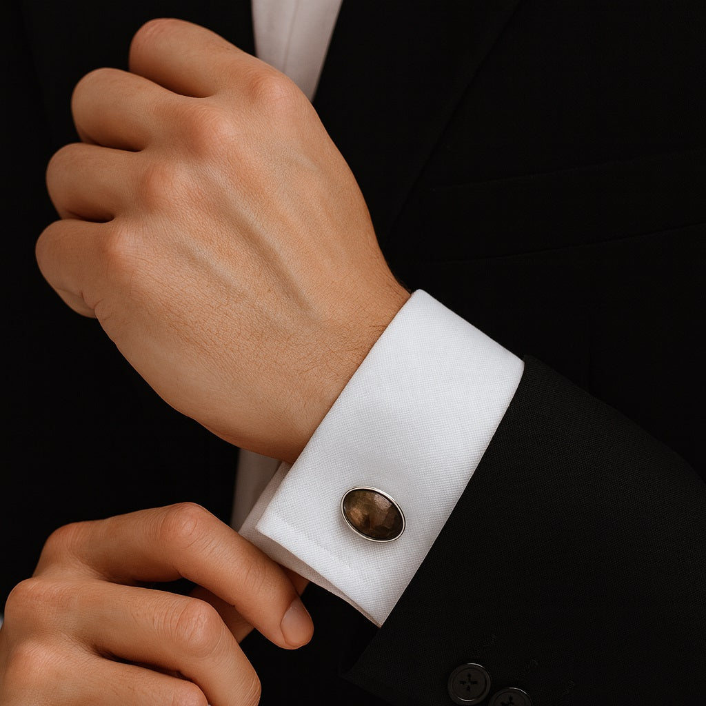 Labradorite Oval Cufflinks – Sterling Silver-0