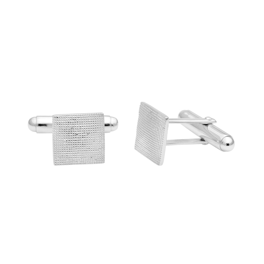 Textured Square Cufflinks – Sterling Silver-2