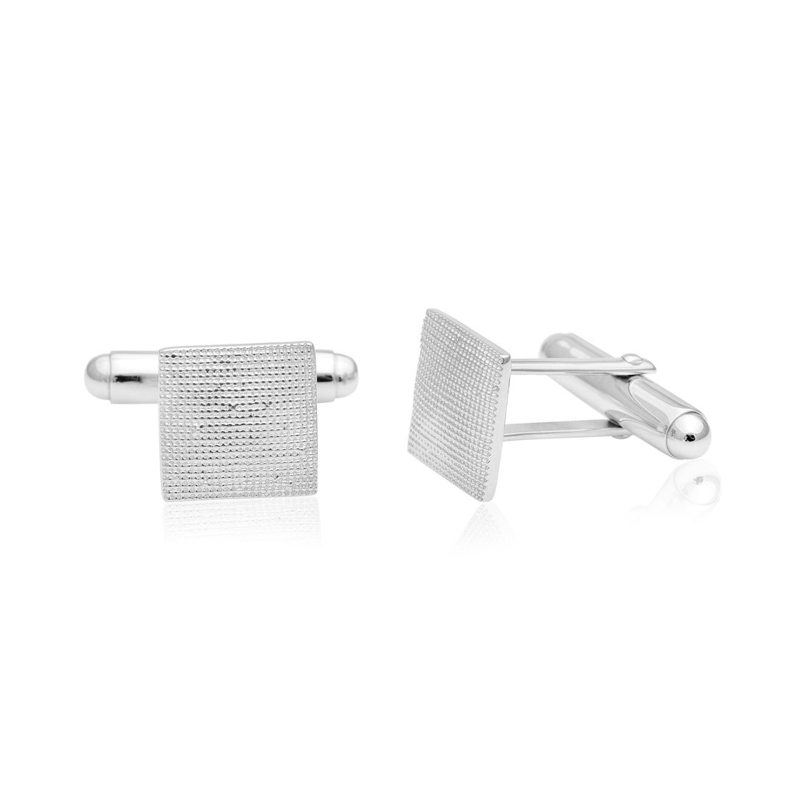Textured Square Cufflinks – Sterling Silver-3