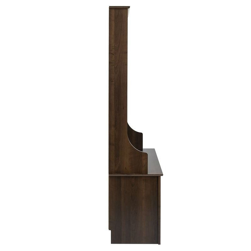 Dark Brown Entryway Hall Tree Shoe Cubbie Coat Rack-0