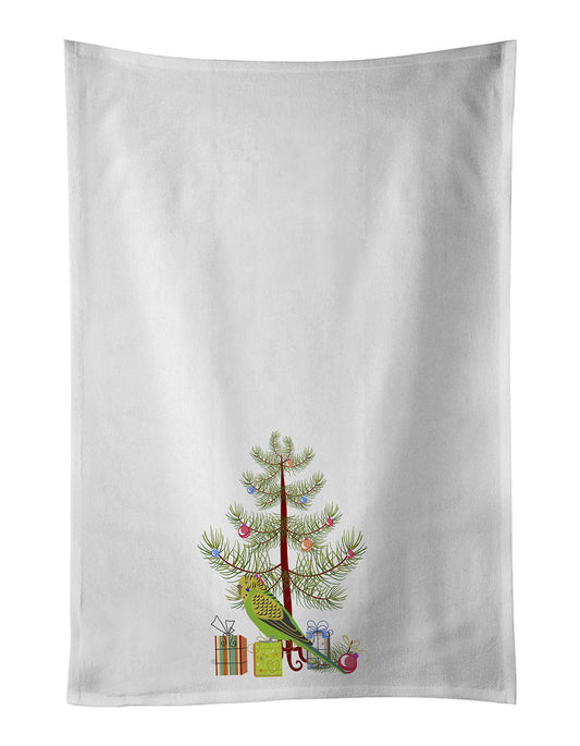 Budgerigar Merry Christmas Kitchen Towel Set of 2-0