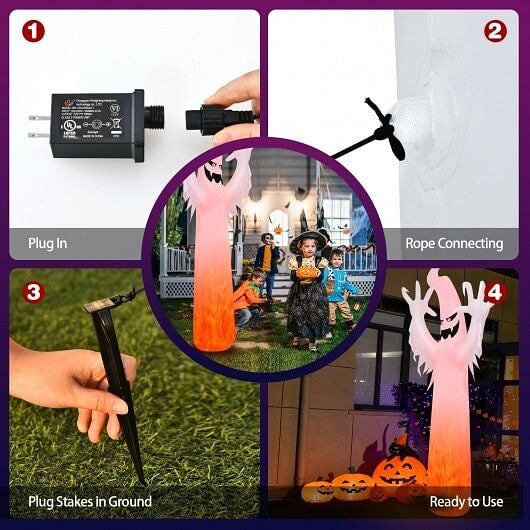 12 Feet Halloween Inflatable Decoration with Built-in LED Lights-3