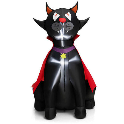 4.7 Feet Halloween Inflatable Vampire Cat with Red Cloak-0