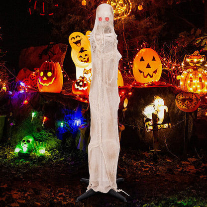 6FT Halloween Animated Standing Mummy with LED Red Glowing Eyes-1