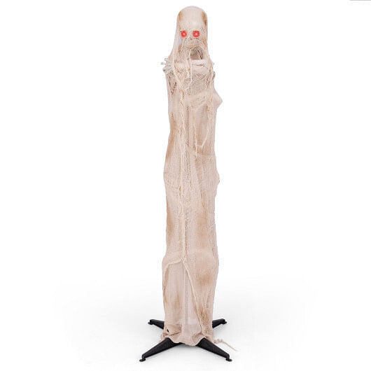6FT Halloween Animated Standing Mummy with LED Red Glowing Eyes-0