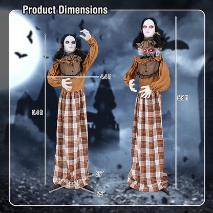 Halloween Animatronic Haunted Woman with Pop Up Head and Control Button-2