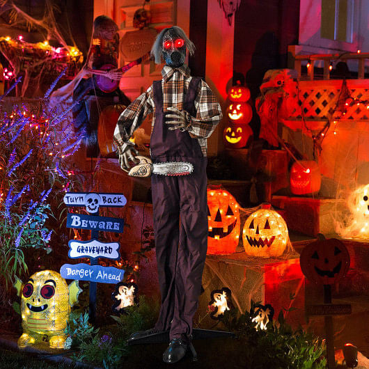 Halloween Animatronic Shaking Haunted Man with Lights and Sound-1