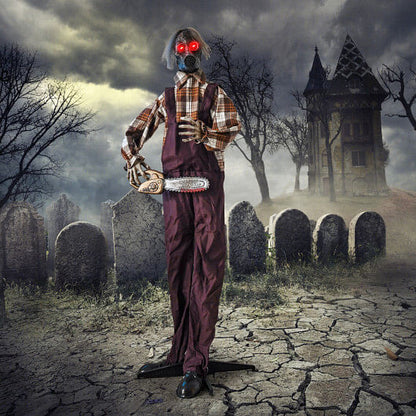 Halloween Animatronic Shaking Haunted Man with Lights and Sound-3