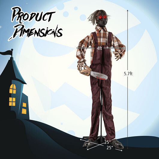 Halloween Animatronic Shaking Haunted Man with Lights and Sound-4