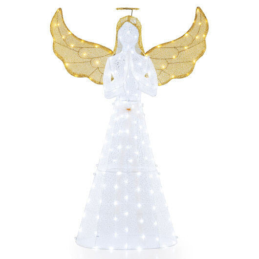 5 ft Festive Pre-Lit Angel with Halo and 150 LED Lights-0